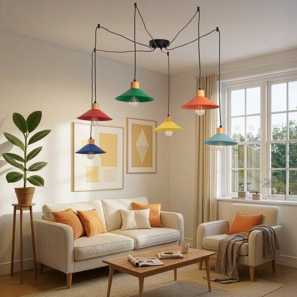 Lampa wisząca Manavgat Opviq, możliwość ściemniania, multikolor, salon / jadalnia, metal