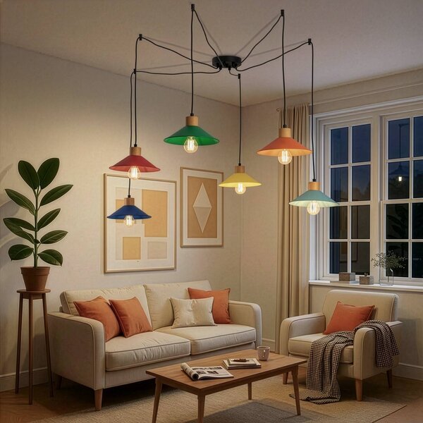 Lampa wisząca Manavgat Opviq, możliwość ściemniania, multikolor, salon / jadalnia, metal