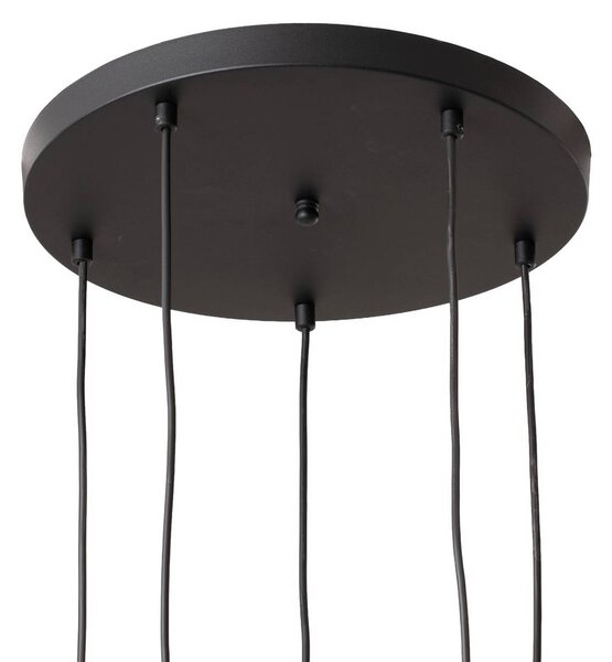 Lampa wisząca Yildo Opviq, możliwość ściemniania, czarny, salon / jadalnia, metal, nowoczesny