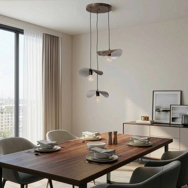 Lampa wisząca Eger Opviq, możliwość ściemniania, czarny, salon / jadalnia, metal