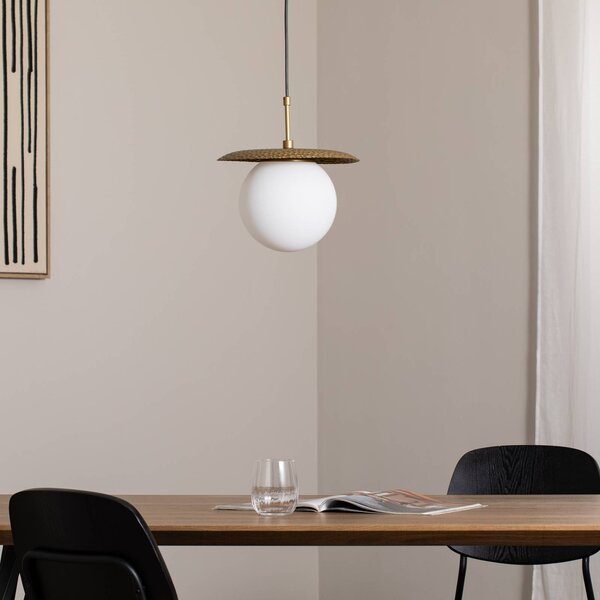 Lampa wisząca szklana Anemon Opviq, możliwość ściemniania, mosiężny / złoty, salon / jadalnia, szkło, nowoczesny