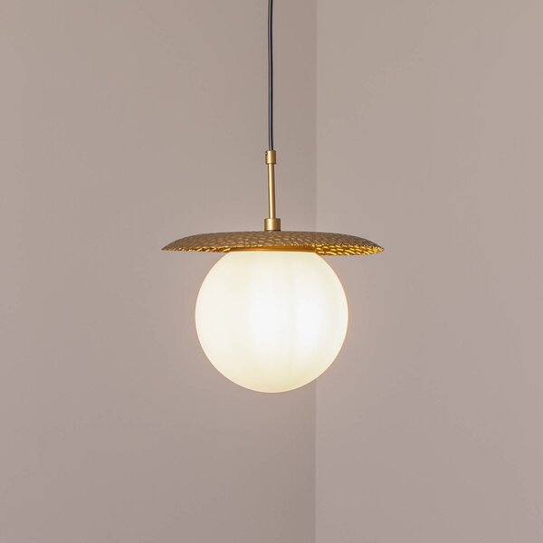 Lampa wisząca szklana Anemon Opviq, możliwość ściemniania, mosiężny / złoty, salon / jadalnia, szkło, nowoczesny