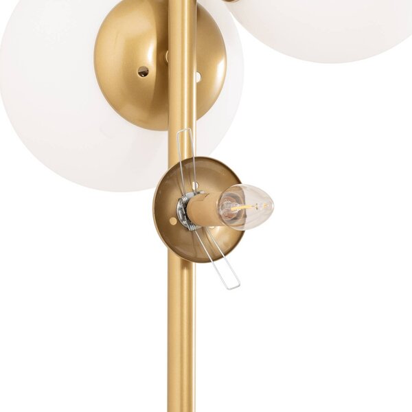 Lampa stojąca Fazli Opviq, mosiężny / złoty, salon / jadalnia, metal