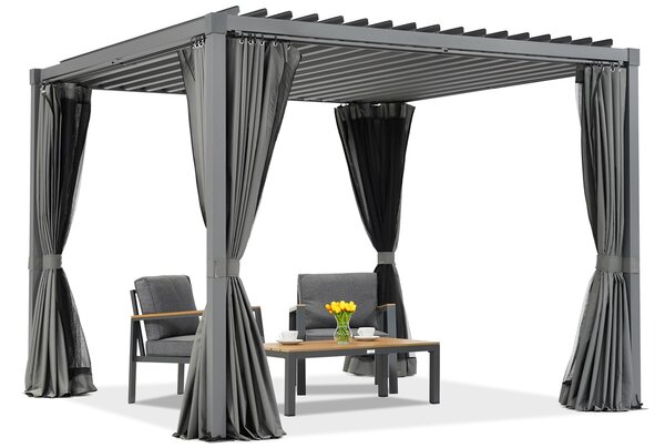 Antracytowa pergola tarasowa Madera Premium 3x3m Garden Point