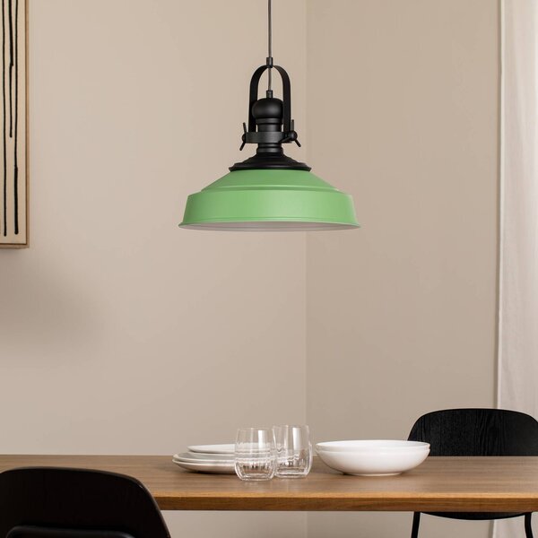 Lampa wisząca Opviq, możliwość ściemniania, zielony, kuchnia, metal, industrialny
