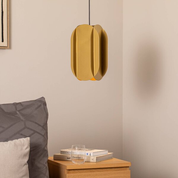 Lampa wisząca Corner Opviq, możliwość ściemniania, mosiężny / złoty, salon / jadalnia, metal, nowoczesny