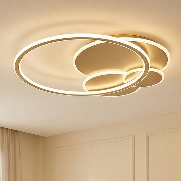 Lampa sufitowa Circulo Lucande, możliwość ściemniania, mosiężny / złoty, salon / jadalnia, metal, nowoczesny