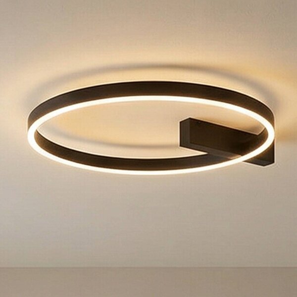 Lampa sufitowa LED Isalin Lucande, możliwość ściemniania, czarny, salon / jadalnia, aluminium, nowoczesny