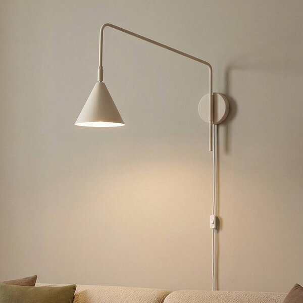 Kinkiet LYS SOLLUX LIGHTING, kremowy / amber, salon / jadalnia, metal, skandynawski