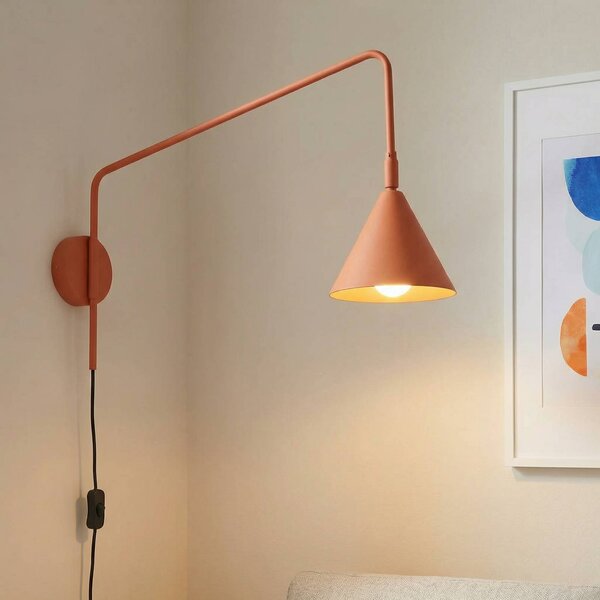 Kinkiet LYS SOLLUX LIGHTING, brązowy / rdzawy, salon / jadalnia, metal, skandynawski