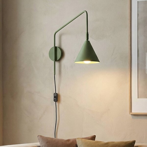 Kinkiet LYS SOLLUX LIGHTING, zielony, salon / jadalnia, metal, skandynawski