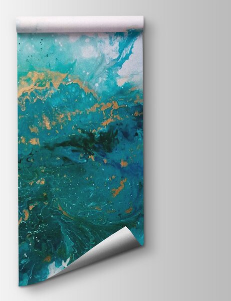 Fototapeta Turkusowe fale zderzają się w artystycznym chaosie, Fototapety Morze i Plaża, Popularne Fototapety, u05875 - Tapeko.pl