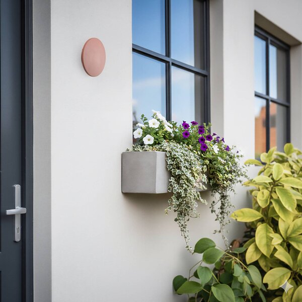 Kinkiet LED Aria M, ceglasty, aluminium, Ø 18 cm M Nowodvorski Lighting, czerwony, aluminium