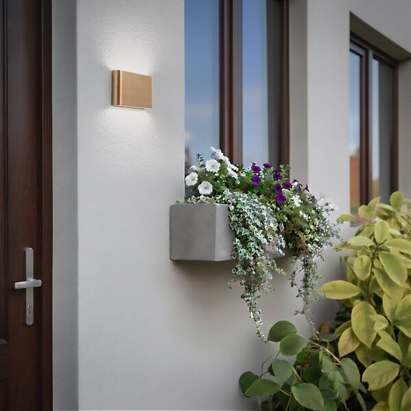 Kinkiet zewnętrzny LED Semi M Nowodvorski Lighting, mosiężny / złoty, aluminium
