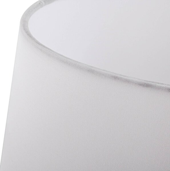 Lampa stołowa Florentino Lindby, biały / opal, salon / jadalnia, tkanina / materiał / jedwab