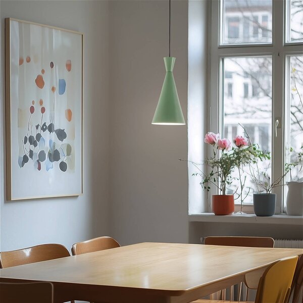Lampa wisząca Tom Opviq, możliwość ściemniania, zielony, salon / jadalnia, metal, młodzieżowy