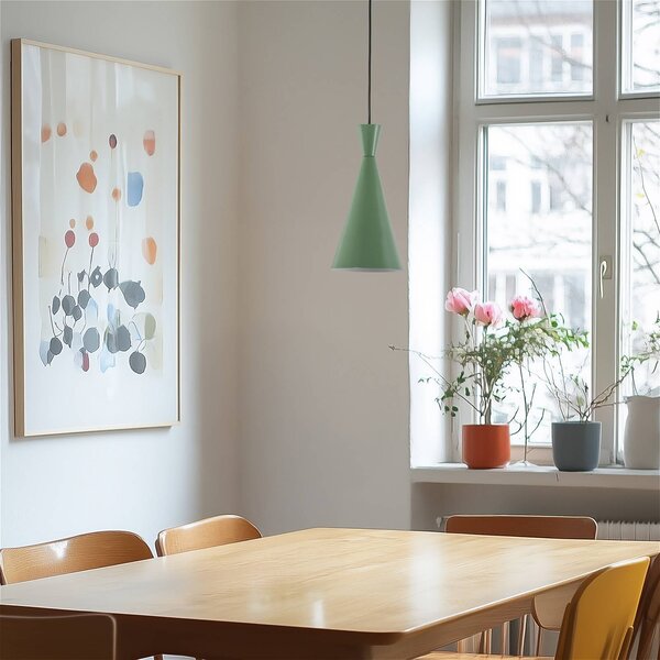 Lampa wisząca Tom Opviq, możliwość ściemniania, zielony, salon / jadalnia, metal, młodzieżowy