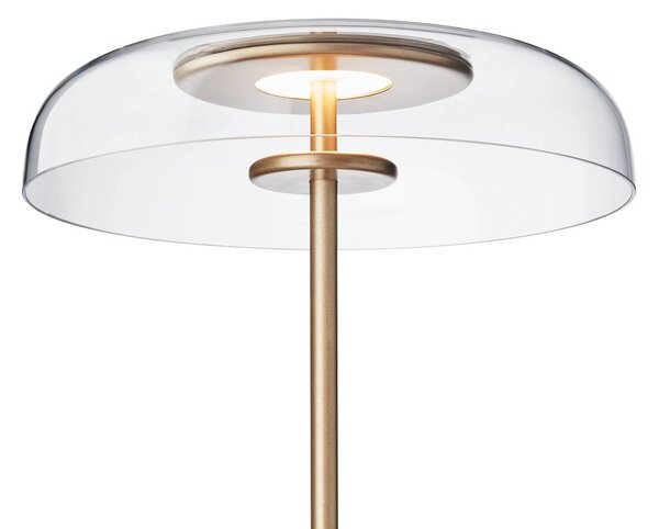 Nuura Aps Lampa stojąca LED Blossi, możliwość ściemniania, mosiężny / złoty, salon / jadalnia, metal, skandynawski