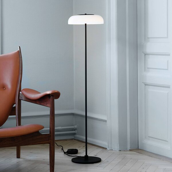 Nuura Lampa stojąca LED Blossi, możliwość ściemniania, czarny, salon / jadalnia, metal, skandynawski