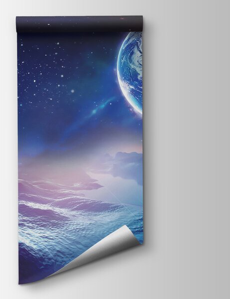 Fototapeta Planeta Ziemia i księżyc w kosmosie, Fototapety design, Popularne Fototapety, u07596 - Tapeko.pl