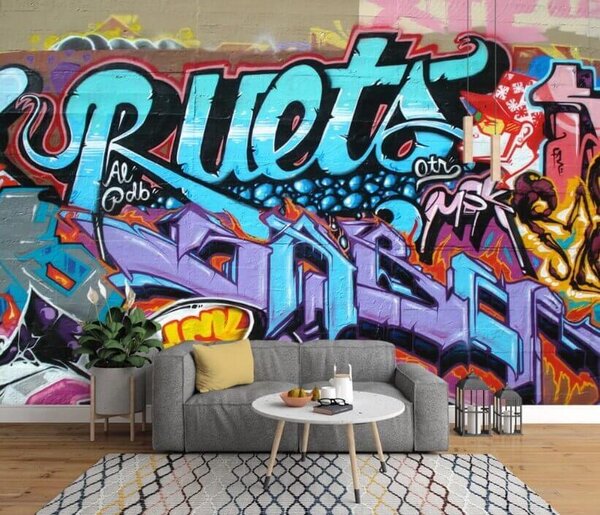 Fototapeta Ściana z graffiti, Fototapety Młodzieżowe, Popularne Fototapety, u11783 - Tapeko.pl