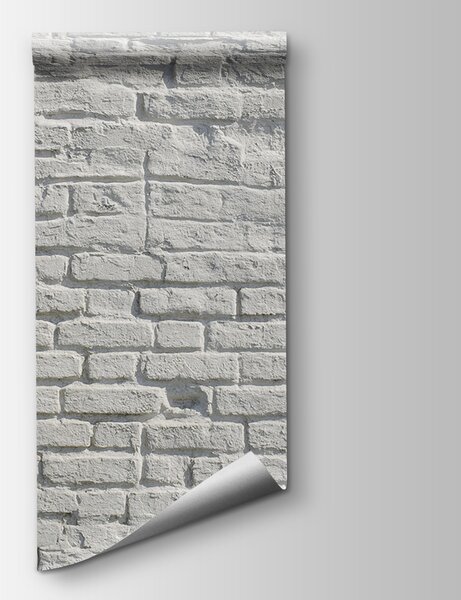 Fototapeta Biały ceglany mur z czarnymi plamami, Fototapety design, Popularne Fototapety, u12032 - Tapeko.pl