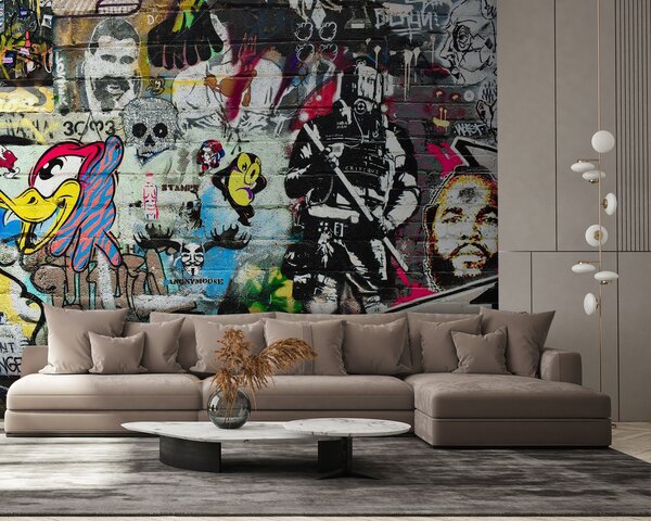 Fototapeta Ściana z graffiti, Fototapety design, Popularne Fototapety, u12434 - Tapeko.pl