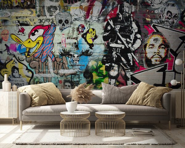 Fototapeta Ściana z graffiti, Fototapety design, Popularne Fototapety, u12434 - Tapeko.pl