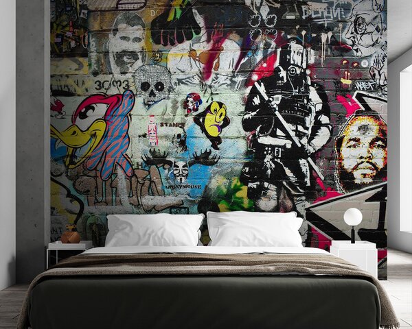 Fototapeta Ściana z graffiti, Fototapety design, Popularne Fototapety, u12434 - Tapeko.pl