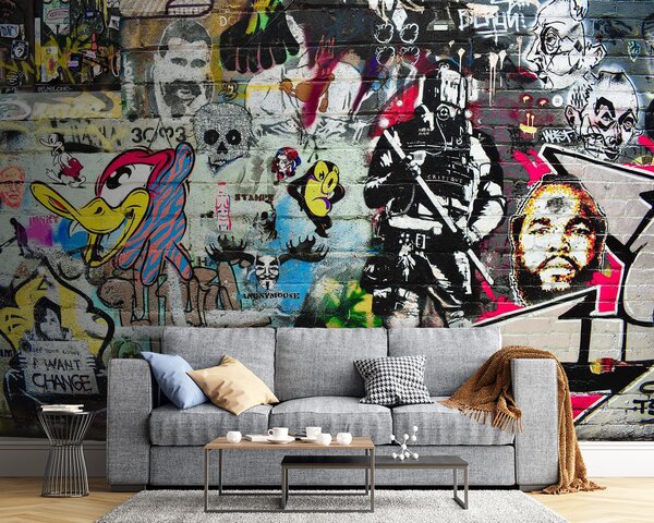 Fototapeta Ściana z graffiti, Fototapety design, Popularne Fototapety, u12434 - Tapeko.pl