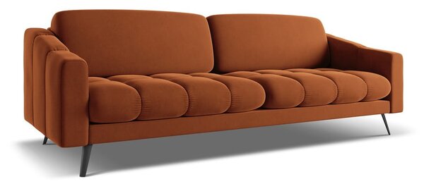 Pomarańczowa aksamitna sofa 238 cm Nalu – Makamii