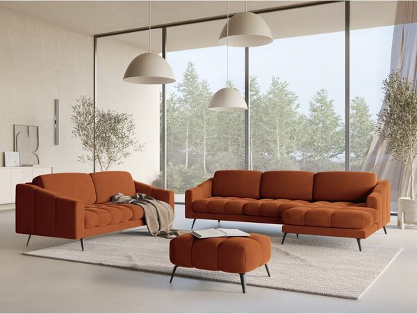 Pomarańczowa aksamitna sofa 238 cm Nalu – Makamii