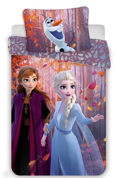 Bawełniana pościel dziecięca jednoosobowa 140x200 cm Frozen "Sister Purple" – Jerry Fabrics