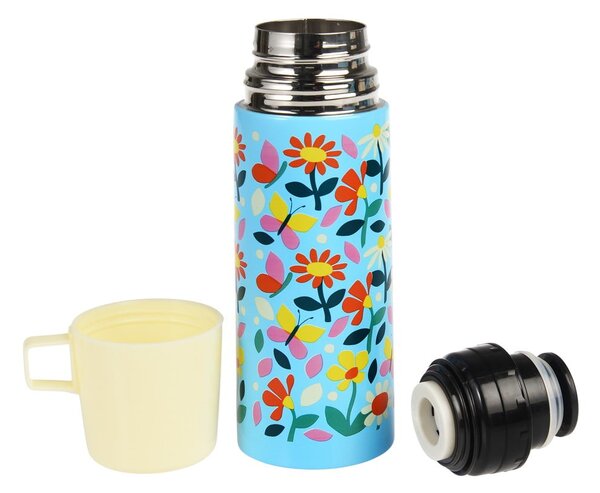 Niebiesko-kremowy termos dla dzieci 350 ml Butterfly Garden – Rex London