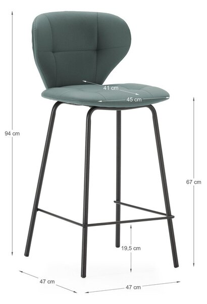 Zielone hokery zestaw 2 szt. (wysokość siedziska 67 cm) Maura – Marckeric