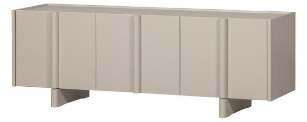 Jasnoszara szafka pod TV z litego drewna sosnowego 152x53x46 cm Basu – WOOOD