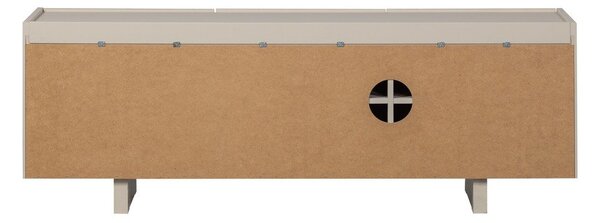 Jasnoszara szafka pod TV z litego drewna sosnowego 152x53x46 cm Basu – WOOOD