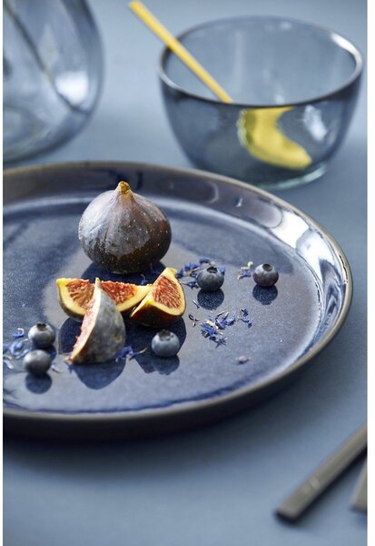 Czarno-niebieski kamionkowy talerz ø 27 cm Gastro Dark Blue/Black – Bitz