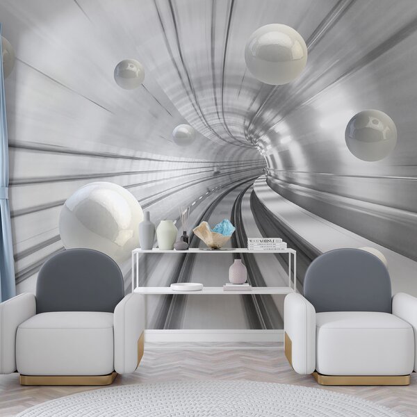 Fototapeta Białe kule w tunelu, Fototapety 3d, Popularne Fototapety, u17532 - Tapeko.pl