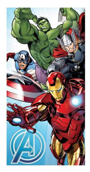 Bawełniany ręcznik dziecięcy 70x140 cm Avengers "Light Blue" – Jerry Fabrics