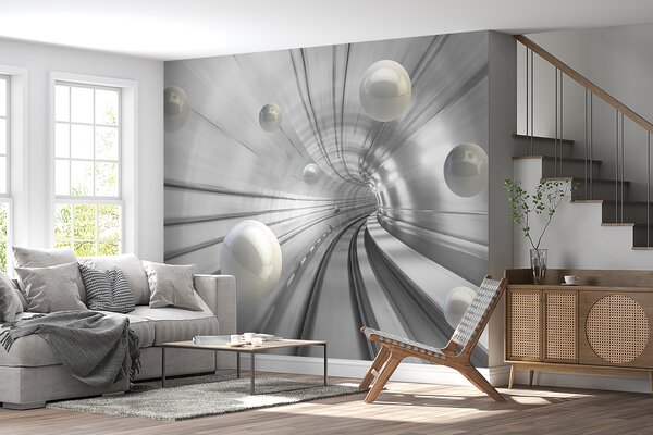 Fototapeta Białe kule w tunelu, Fototapety 3d, Popularne Fototapety, u17532 - Tapeko.pl