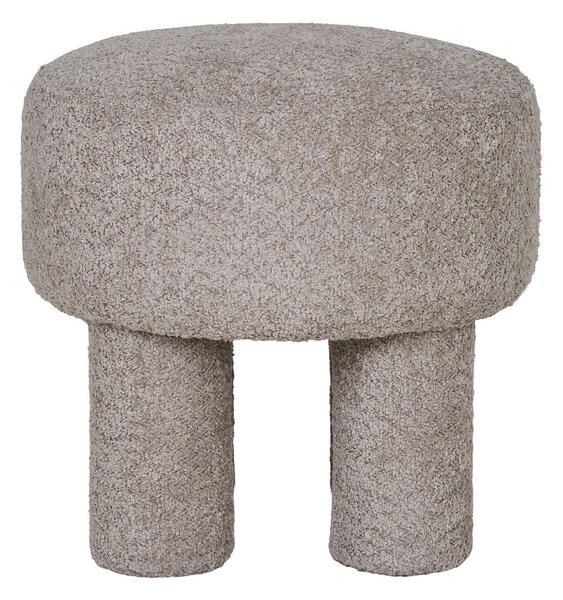 Jasnoszary puf z materiału bouclé Perth – House Nordic