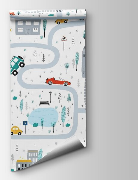 Fototapeta Mapa samochodów i budynków, Fototapety Dziecięce, Popularne Fototapety, u19938 - Tapeko.pl