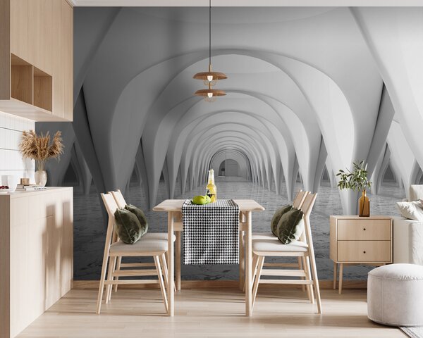 Fototapeta Biały pokój z łukowym sufitem, Fototapety 3d, Popularne Fototapety, u20653 - Tapeko.pl