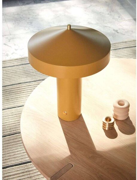 OYOY Living Design Lampa stołowa Hatto, kremowy / amber, salon / jadalnia, metal, skandynawski