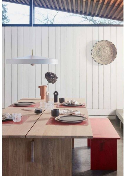 OYOY Living Design Lampa wisząca Hat Large, możliwość ściemniania, biały / opal, salon / jadalnia, metal, skandynawski