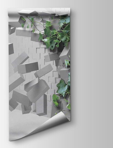 Fototapeta Roślina przebijająca się przez ścianę, Fototapety 3d, Popularne Fototapety, u22697 - Tapeko.pl
