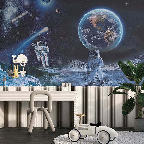 Fototapeta Astronauci na księżycu, Fototapety design, Popularne Fototapety, u23243 - Tapeko.pl