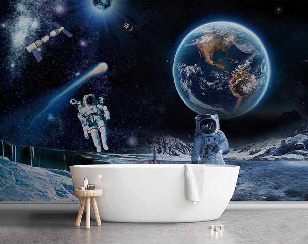 Fototapeta Astronauci na księżycu, Fototapety design, Popularne Fototapety, u23243 - Tapeko.pl