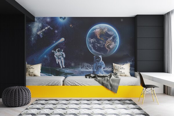 Fototapeta Astronauci na księżycu, Fototapety design, Popularne Fototapety, u23243 - Tapeko.pl
